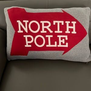 Storehouse Knit North Pole Holiday Pillow. Removable zipper cover.